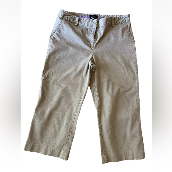 Apostrophe brown‎ cropped cotton stretch ladies capri length pants size 10 - Picture 1 of 13